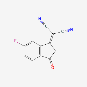 molecular formula C12H5FN2O B11751994 2-(6-fluoro-3-oxo-2,3-dihydro-1H-inden-1-ylidene)malononitrile CAS No. 507484-54-0