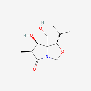 molecular formula C11H19NO4 B11752053 (1S,6S,7R)-7-hydroxy-7a-(hydroxymethyl)-6-methyl-1-(propan-2-yl)-hexahydropyrrolo[1,2-c][1,3]oxazol-5-one 