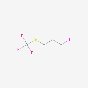 molecular formula C4H6F3IS B11752075 1-Iodo-3-trifluoromethylsulfanyl-propane 