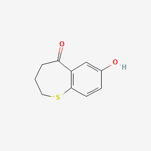 molecular formula C10H10O2S B11752089 7-hydroxy-3,4-dihydrobenzo[b]thiepin-5(2H)-one 