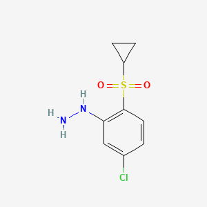 molecular formula C9H11ClN2O2S B11752097 [5-Chloro-2-(cyclopropanesulfonyl)phenyl]hydrazine 