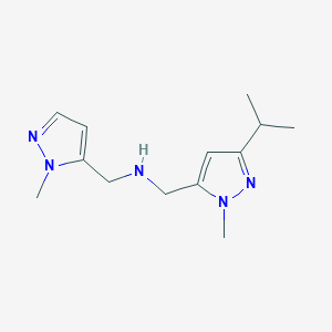 molecular formula C13H21N5 B11752105 [(1-methyl-1H-pyrazol-5-yl)methyl]({[1-methyl-3-(propan-2-yl)-1H-pyrazol-5-yl]methyl})amine 