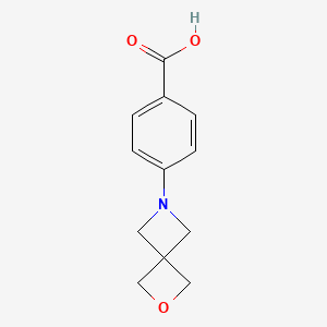 molecular formula C12H13NO3 B11752113 4-(2-Oxa-6-azaspiro[3.3]heptan-6-yl)benzoic acid 