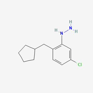molecular formula C12H17ClN2 B11752114 [5-Chloro-2-(cyclopentylmethyl)phenyl]hydrazine 