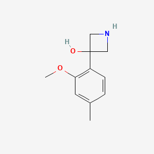 molecular formula C11H15NO2 B11752128 3-(2-Methoxy-4-methylphenyl)azetidin-3-ol 