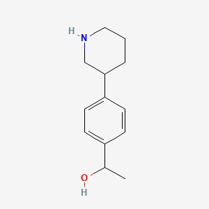molecular formula C13H19NO B11752179 1-[4-(Piperidin-3-yl)phenyl]ethan-1-ol 