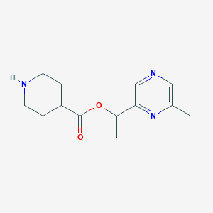 molecular formula C13H19N3O2 B11752213 1-(6-Methylpyrazin-2-yl)ethyl piperidine-4-carboxylate 