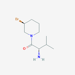 molecular formula C10H19BrN2O B11752231 (S)-2-Amino-1-((S)-3-bromo-piperidin-1-yl)-3-methyl-butan-1-one 