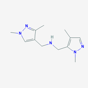 molecular formula C12H19N5 B11752277 [(1,3-dimethyl-1H-pyrazol-4-yl)methyl][(1,4-dimethyl-1H-pyrazol-5-yl)methyl]amine CAS No. 1856079-90-7