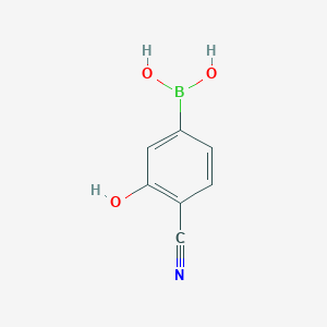 molecular formula C7H6BNO3 B11752376 (4-Cyano-3-hydroxyphenyl)boronic acid 