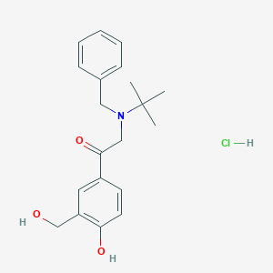molecular formula C20H26ClNO3 B117524 乙酮，2-((1,1-二甲基乙基)(苯甲基)氨基)-1-(4-羟基-3-(羟甲基)苯基)-，盐酸盐 CAS No. 24085-08-3