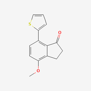 molecular formula C14H12O2S B11752430 4-Methoxy-7-(thiophen-2-yl)-2,3-dihydro-1H-inden-1-one 
