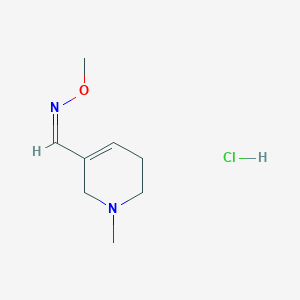 molecular formula C8H15ClN2O B11752527 (E)-Methoxy[(1-methyl-1,2,5,6-tetrahydropyridin-3-yl)methylidene]amine hydrochloride 