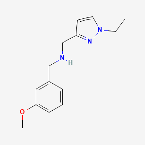 molecular formula C14H19N3O B11752533 [(1-ethyl-1H-pyrazol-3-yl)methyl][(3-methoxyphenyl)methyl]amine 