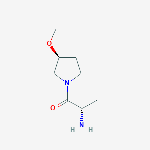 molecular formula C8H16N2O2 B11752584 (S)-2-Amino-1-((S)-3-methoxy-pyrrolidin-1-yl)-propan-1-one 