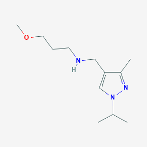 molecular formula C12H23N3O B11752625 (3-methoxypropyl)({[3-methyl-1-(propan-2-yl)-1H-pyrazol-4-yl]methyl})amine CAS No. 1856018-53-5