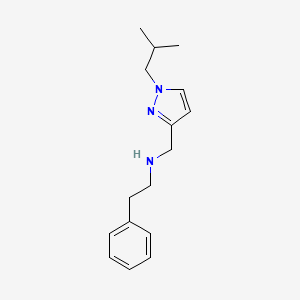molecular formula C16H23N3 B11752662 {[1-(2-methylpropyl)-1H-pyrazol-3-yl]methyl}(2-phenylethyl)amine CAS No. 1856078-37-9