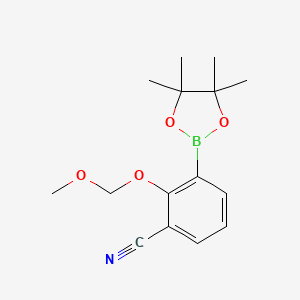molecular formula C15H20BNO4 B11752670 2-(Methoxymethoxy)-3-(4,4,5,5-tetramethyl-1,3,2-dioxaborolan-2-yl)benzonitrile 