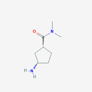 molecular formula C8H16N2O B11752727 (1R,3S)-3-Amino-N,N-dimethylcyclopentane-1-carboxamide 