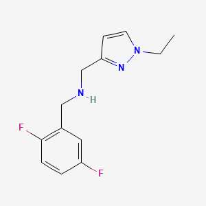 molecular formula C13H15F2N3 B11752765 [(2,5-difluorophenyl)methyl][(1-ethyl-1H-pyrazol-3-yl)methyl]amine 