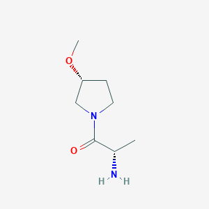 molecular formula C8H16N2O2 B11752790 (S)-2-Amino-1-((R)-3-methoxy-pyrrolidin-1-yl)-propan-1-one 