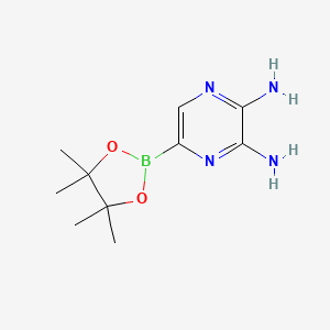 molecular formula C10H17BN4O2 B11752803 5-(Tetramethyl-1,3,2-dioxaborolan-2-yl)pyrazine-2,3-diamine 