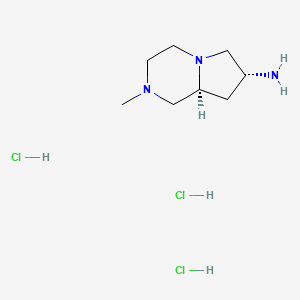 molecular formula C8H20Cl3N3 B11752835 (7R,8aS)-2-methyloctahydropyrrolo[1,2-a]pyrazin-7-amine trihydrochloride 