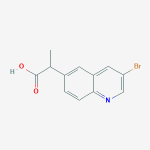 molecular formula C12H10BrNO2 B11752859 2-(3-Bromoquinolin-6-yl)propanoic acid 