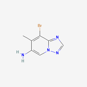 molecular formula C7H7BrN4 B11752973 8-Bromo-7-methyl-[1,2,4]triazolo[1,5-a]pyridin-6-amine 