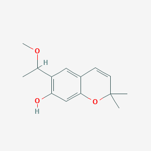 molecular formula C14H18O3 B011753 6-(1-甲氧基乙基)-2,2-二甲基色满-7-醇 CAS No. 102115-02-6