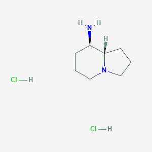 molecular formula C8H18Cl2N2 B11753050 rac-(8R,8aS)-Octahydro-8-indolizinamine dihydrochloride 