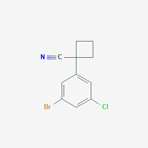 molecular formula C11H9BrClN B11753072 1-(3-Bromo-5-chlorophenyl)cyclobutane-1-carbonitrile 