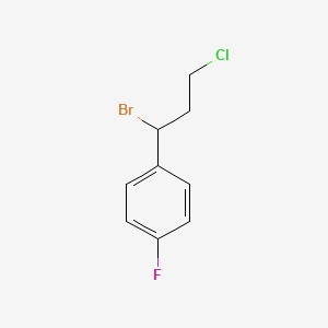 molecular formula C9H9BrClF B11753076 1-(1-Bromo-3-chloropropyl)-4-fluorobenzene 
