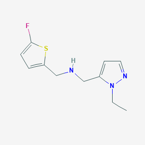 molecular formula C11H14FN3S B11753107 [(1-ethyl-1H-pyrazol-5-yl)methyl][(5-fluorothiophen-2-yl)methyl]amine 