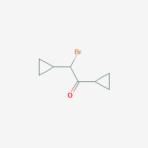 molecular formula C8H11BrO B11753110 2-Bromo-1,2-dicyclopropylethan-1-one 