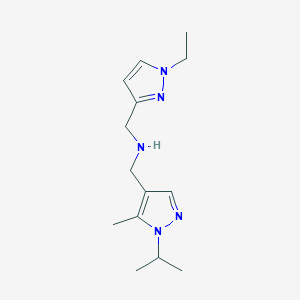 molecular formula C14H23N5 B11753133 [(1-ethyl-1H-pyrazol-3-yl)methyl]({[5-methyl-1-(propan-2-yl)-1H-pyrazol-4-yl]methyl})amine 