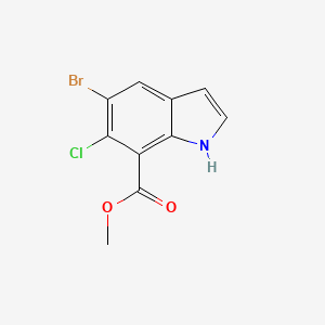 molecular formula C10H7BrClNO2 B11753190 methyl 5-bromo-6-chloro-1H-indole-7-carboxylate 