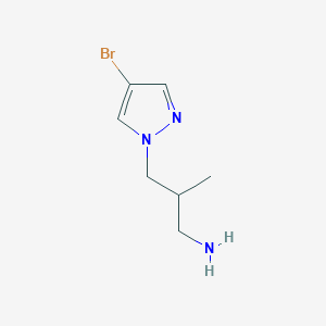 molecular formula C7H12BrN3 B11753272 3-(4-bromo-1H-pyrazol-1-yl)-2-methylpropan-1-amine 