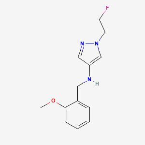 molecular formula C13H16FN3O B11753311 1-(2-fluoroethyl)-N-(2-methoxybenzyl)-1H-pyrazol-4-amine 