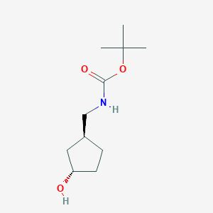 molecular formula C11H21NO3 B11753344 tert-Butyl N-{[(1S,3S)-rel-3-hydroxycyclopentyl]methyl}carbamate 
