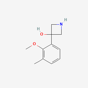 molecular formula C11H15NO2 B11753346 3-(2-Methoxy-3-methylphenyl)azetidin-3-ol 