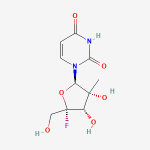 molecular formula C10H13FN2O6 B11753361 1-[(2R,3R,4S,5S)-5-fluoro-3,4-dihydroxy-5-(hydroxymethyl)-3-methyloxolan-2-yl]-1,2,3,4-tetrahydropyrimidine-2,4-dione 
