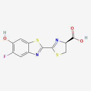 molecular formula C11H7FN2O3S2 B11753401 (S)-2-(5-fluoro-6-hydroxybenzo[d]thiazol-2-yl)-4,5-dihydrothiazole-4-carboxylic acid 