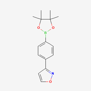 molecular formula C15H18BNO3 B11753428 3-(4-(4,4,5,5-Tetramethyl-1,3,2-dioxaborolan-2-YL)phenyl)isoxazole 