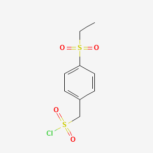 molecular formula C9H11ClO4S2 B11753592 (4-Ethylsulfonylphenyl)methanesulfonyl chloride 