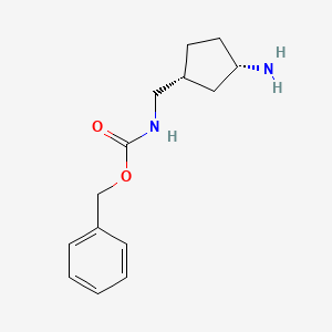 molecular formula C14H20N2O2 B11753658 Benzyl (((1R,3S)-3-aminocyclopentyl)methyl)carbamate 