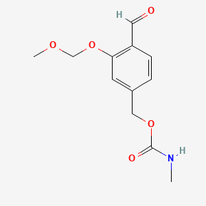 molecular formula C12H15NO5 B11753682 4-Formyl-3-(methoxymethoxy)benzyl methylcarbamate 