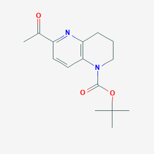molecular formula C15H20N2O3 B11753691 tert-Butyl 6-acetyl-3,4-dihydro-1,5-naphthyridine-1(2H)-carboxylate 