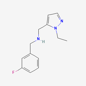 molecular formula C13H16FN3 B11753736 [(1-ethyl-1H-pyrazol-5-yl)methyl][(3-fluorophenyl)methyl]amine 