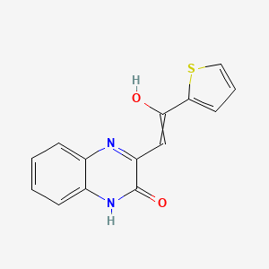 molecular formula C14H10N2O2S B11753862 (3Z)-3-[2-Oxo-2-(thiophen-2-yl)ethylidene]-1,2,3,4-tetrahydroquinoxalin-2-one 